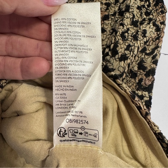 Free People Metallic Leopard Bodycon Mini Dress Gold Black Animal Print Size L - Picture 8 of 10